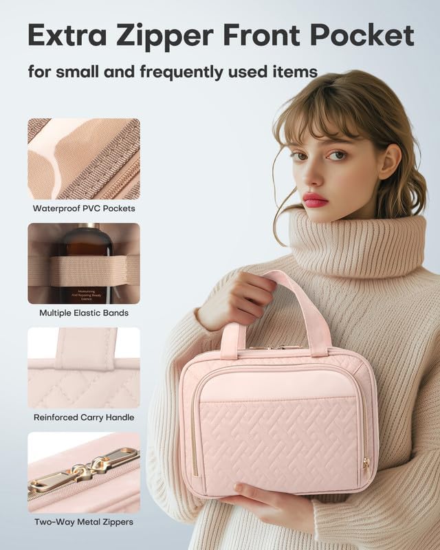 Large Travel Cosmetic Bag with Waterproof Hanging Hook UAE - Image 2
