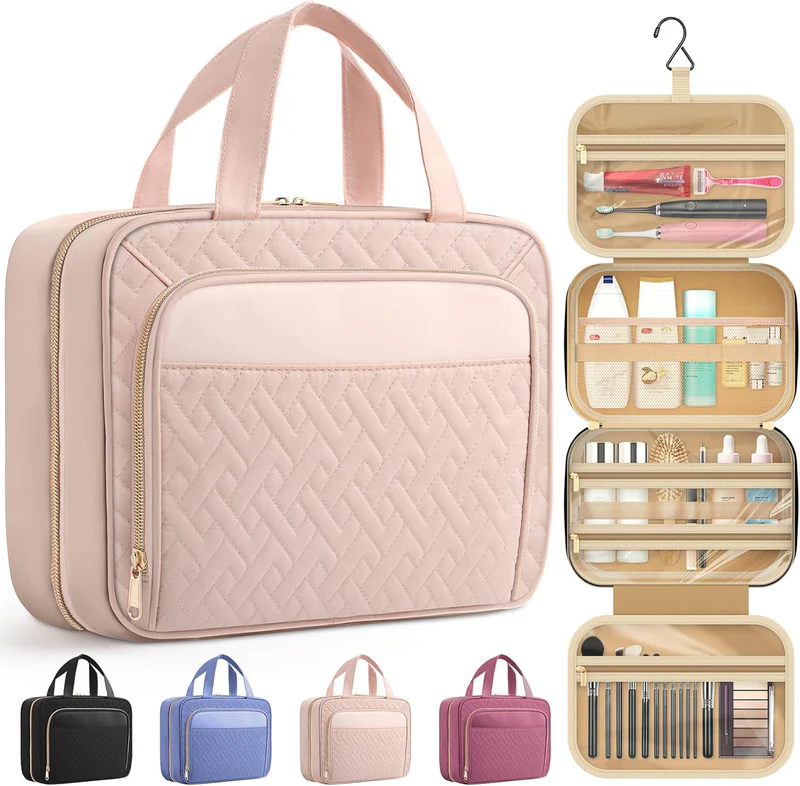 Large Travel Cosmetic Bag with Waterproof Hanging Hook UAE